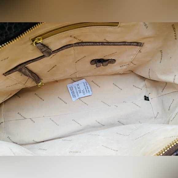 ☆ RARE ☆ OSPREY TRI-TEXTURE🌳ANNA BRAHMIN XL SATCHEL - Picture 5 of 15